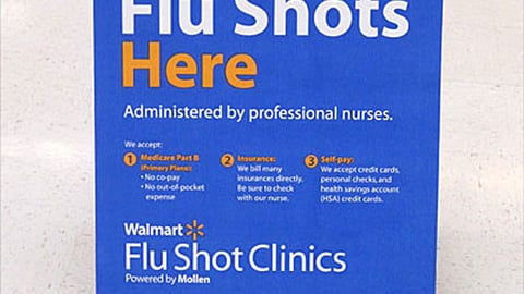 Walmart 'Flu Shots Here' Sign