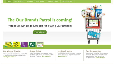 Giant-Carlisle 'Our Brands Patrol' Home-Page Leaderboard Ad