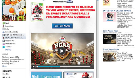 Lowe's 'NCAA Football 12 Pick 'Em' Facebook Page