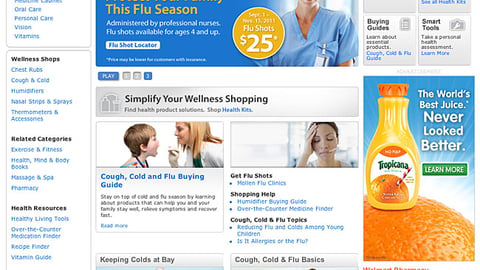 Walmart 'Cough, Cold & Flu' Webpage