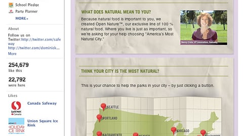 Safeway 'Most Natural City' Facebook Applet