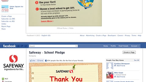Safeway '10% Goes Back' Facebook Applet