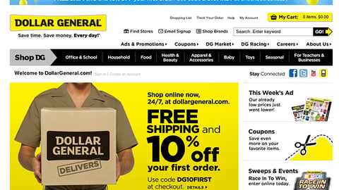 Dollar General E-commerce Leaderboard Ad