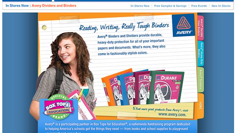 Avery 'Box Tops' Walmart.com Page