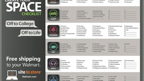 Walmart 'Create Your Space' College Checklist