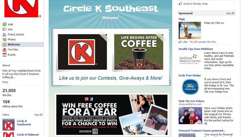 Circle K 'Free Coffee for a Year' Facebook Banner Ad