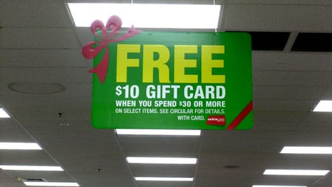 CVS 'Free Gift Card' Ceiling Sign