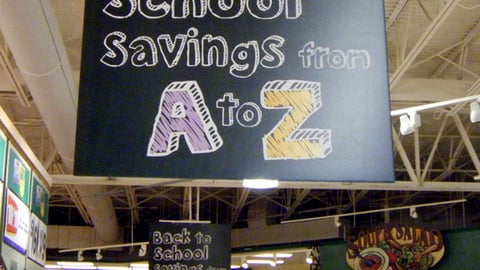 Giant-Carlisle 'Savings from A to Z' Ceiling Signs