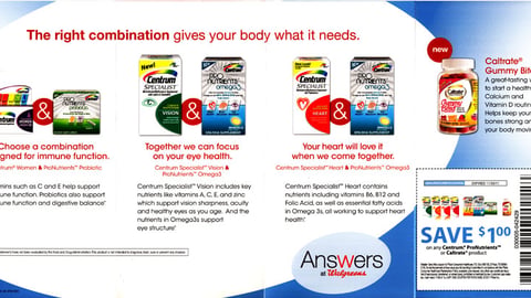Centrum 'Answers at Walgreens' Take-One