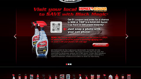 Black Magic Family Dollar 'Car Enthusiast' Home Page Ad