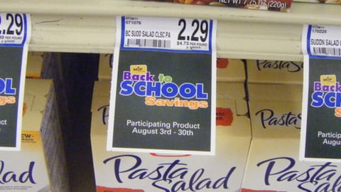 Food Lion 'Back to School Savings' Price Labels