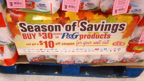 H-E-B P&G 'Season of Savings' Shelf Sign