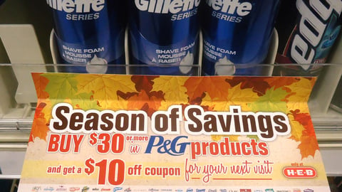 H-E-B P&G 'Season of Savings' Shelf Sign