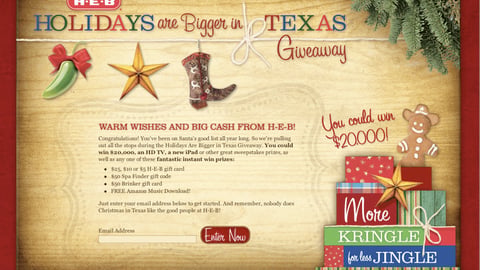 H-E-B 'Holidays Are Bigger in Texas' Home Page
