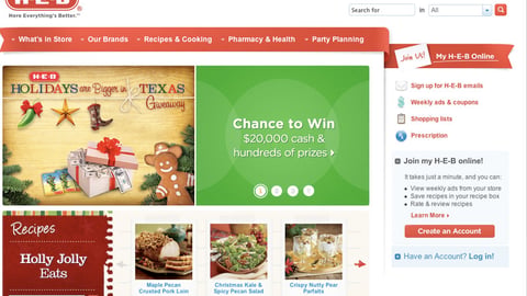 H-E-B 'Holidays Are Bigger' Home Page Ad