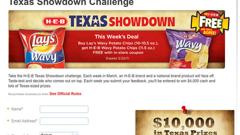 H-E-B 'Texas Showdown' Sweeps Page
