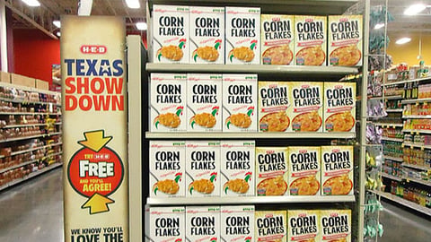 H-E-B 'Texas Showdown' Cereal Endcap