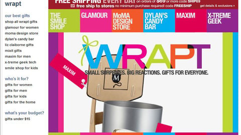 JCPenney 'Wrapt' E-Commerce Page