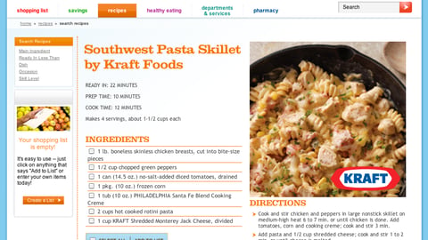 Jewel-Osco Kraft 'Fresh for Fall' Featured Recipe
