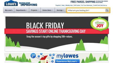 Lowe's 'Black Friday' Home-Page Leaderboard Ad