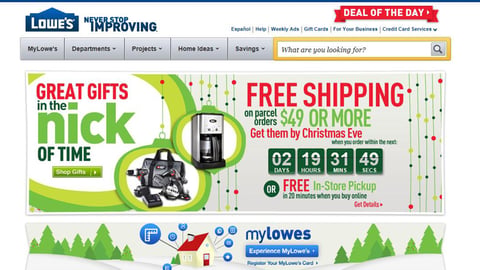 Lowe's 'Free Shipping' Home-Page Leaderboard Ad