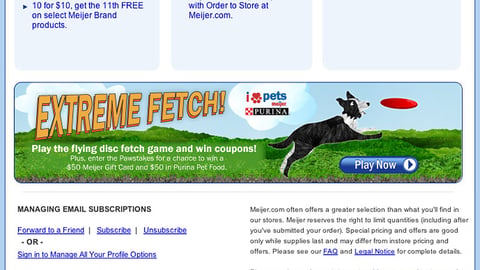 Meijer Purina 'I Heart Pets' Email Ad