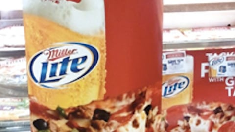 Miller Lite and DiGiorno Floor Display