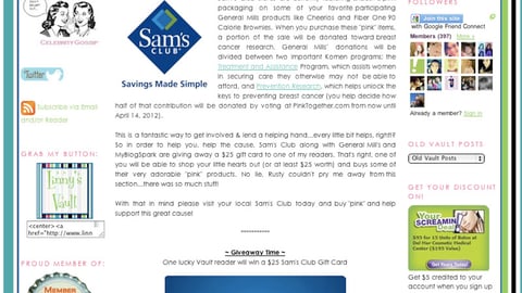 General Mills Sam's Club 'Pink Together' Blog Post