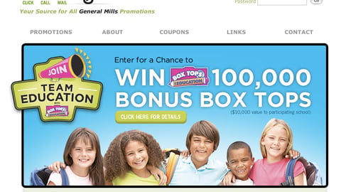 General Mills Publix 'Box Tops' Promotional Website
