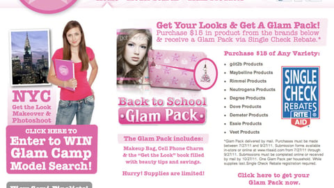 Rite Aid 'Glam Camp' Home Page