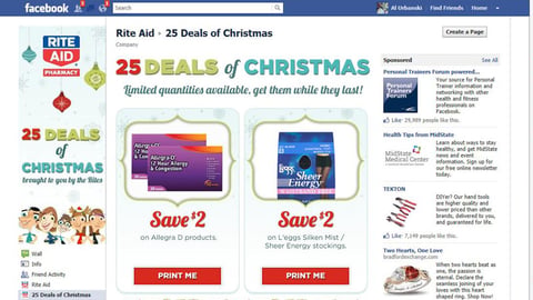 Rite Aid '25 Deals' Facebook Page