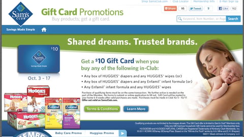 Sam's Club Baby Care Offer Microsite