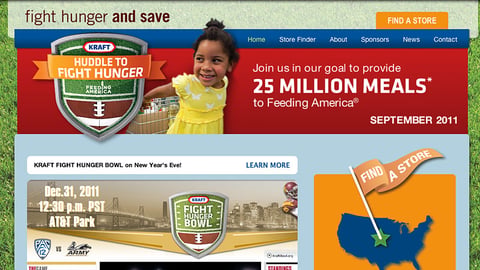 Kraft Supervalu 'Huddle to Fight Hunger' Home Page
