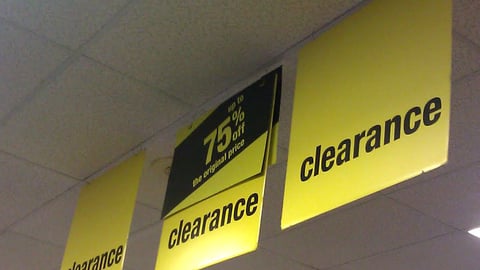 Sears 'Clearance' Ceiling Signs