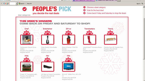 Sears 'People Picks' Page