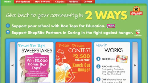 ShopRite General Mills 'Shop Once, Give Twice' Home Page
