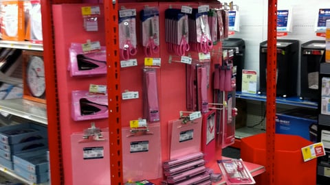 Staples Pink Endcap