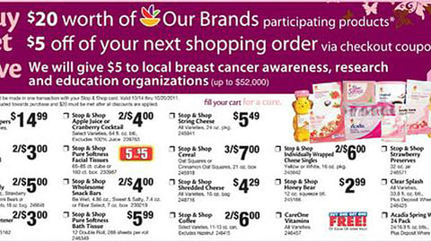 Stop & Shop Private Label 'Fill Your Cart for a Cure' Feature