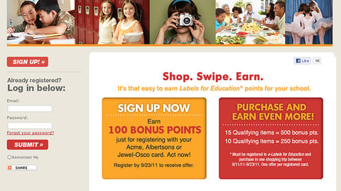 Campbell Supervalu 'eLabels' Home Page