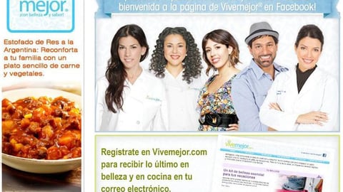 Unilever 'Vive Mejor' Facebook Page