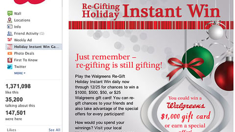 Walgreens 'Re-Gifting' Facebook Promo