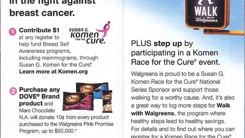 Walgreens Breast Cancer Coupon Book Feature