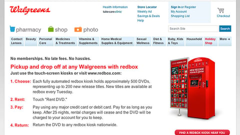Walgreens Redbox Microsite