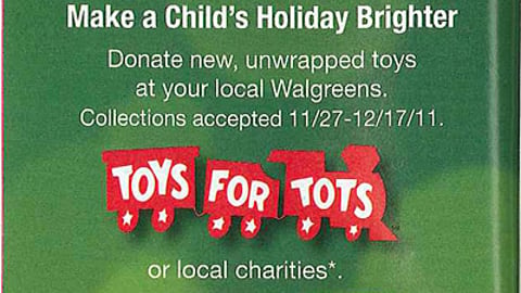 Walgreens Holiday 'Toy Drive' Coupon Book Ad