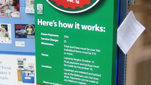 Walmart 'Christmas Layaway' Standee