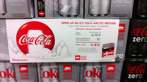 Coca-Cola Walgreens 'Arctic Home' Shelf Sign