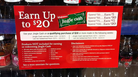 Walgreens 'Jingle Cash' Cooler Cling