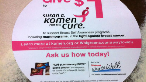 Walgreens 'Komen' Counter Decal