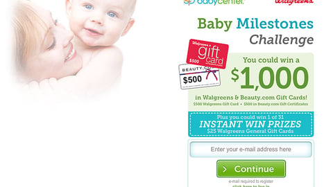 Walgreens 'Baby Milestones' Promotional Site