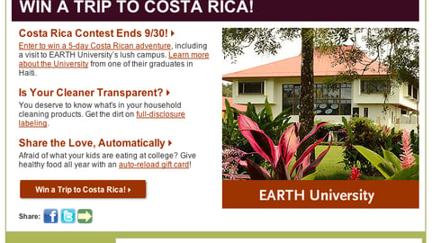 Whole Foods 'Earth U' Sweeps Email